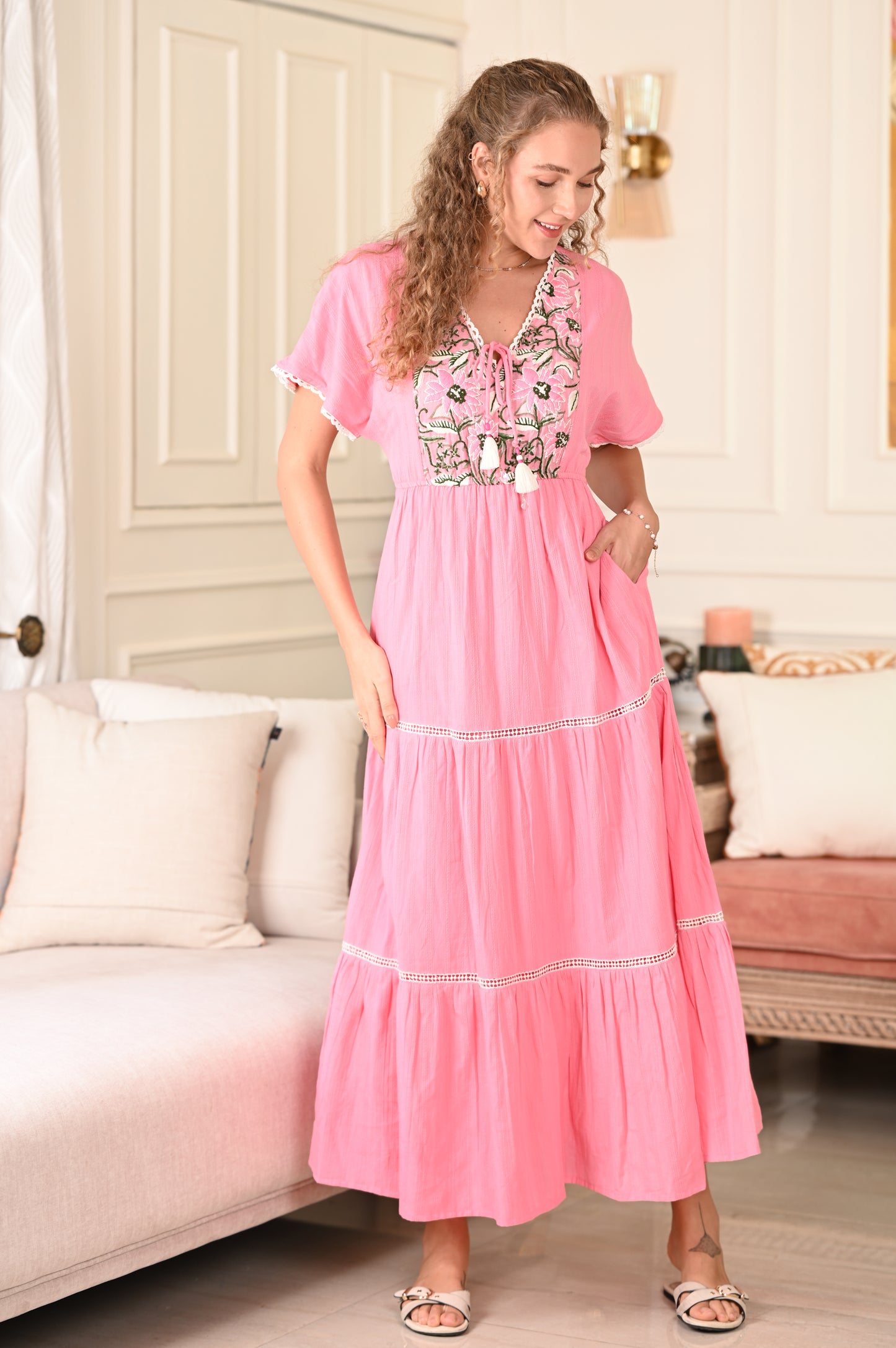 EMBROIDERED KATHERINE MAXI