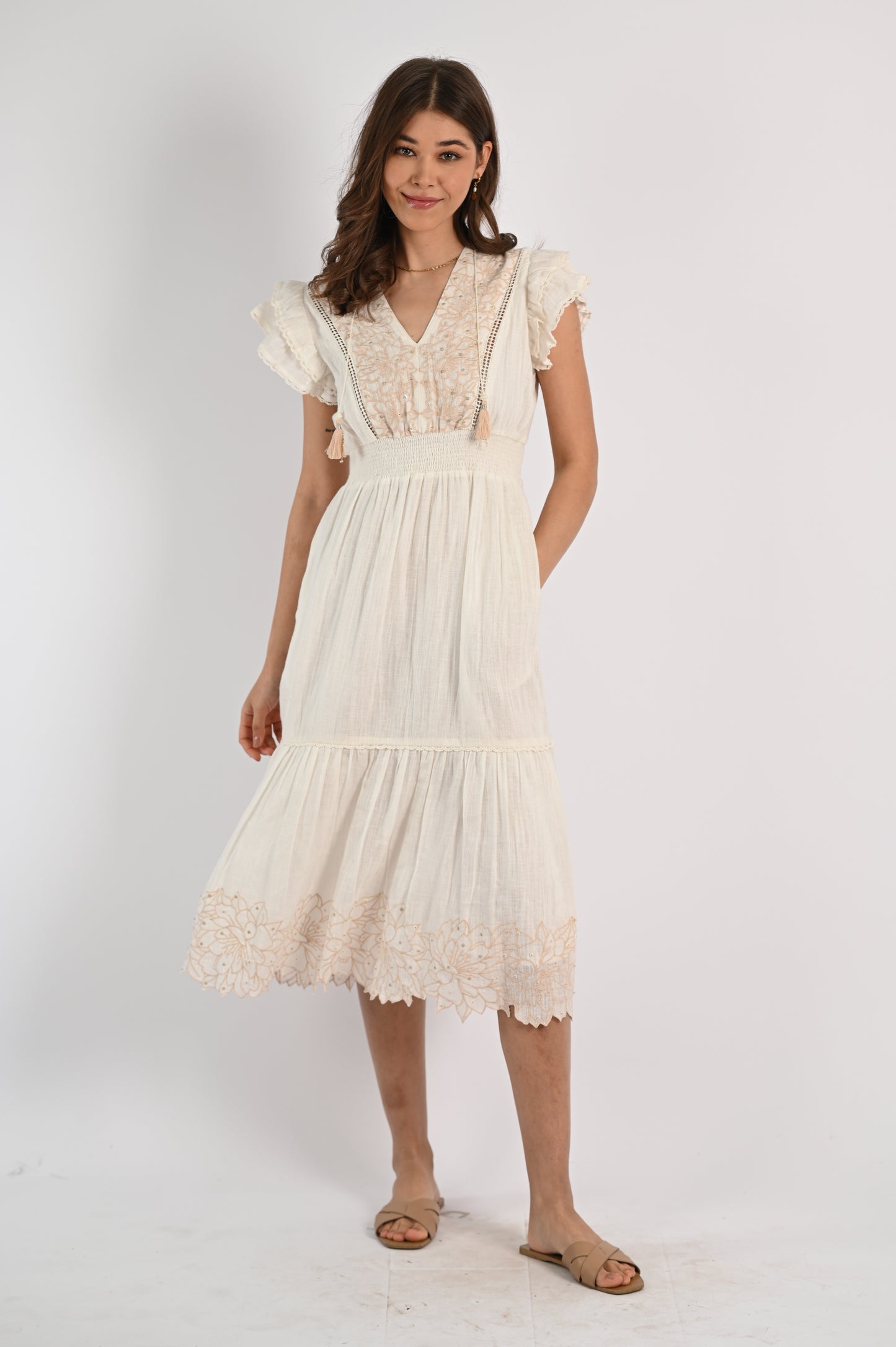 ALECIA MIDI EMBROIDERED