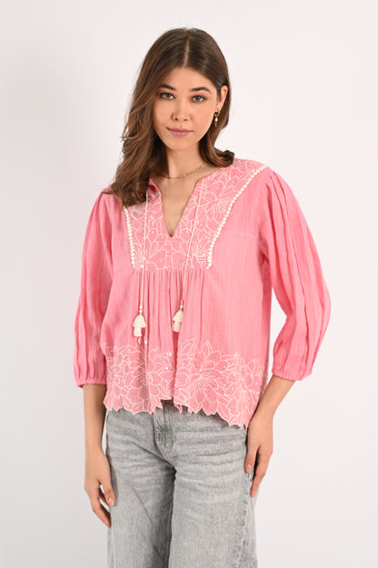 RICA TOP EMBROIDERED