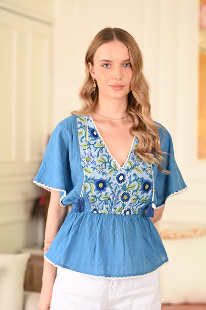 EMBROIDERED KATHERINE TOP