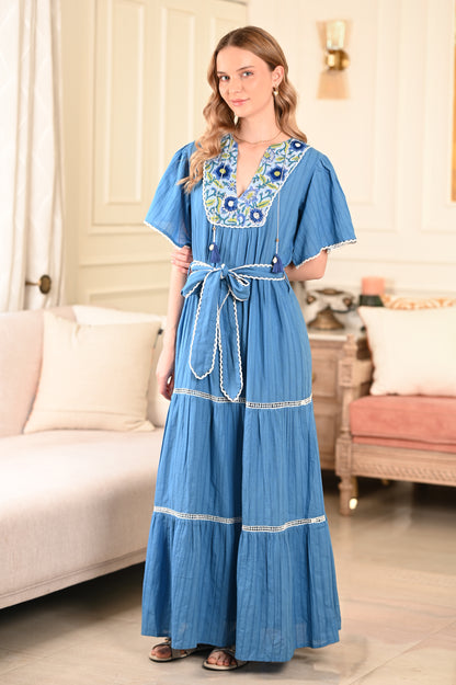 EMBROIDERED JULIE MAXI